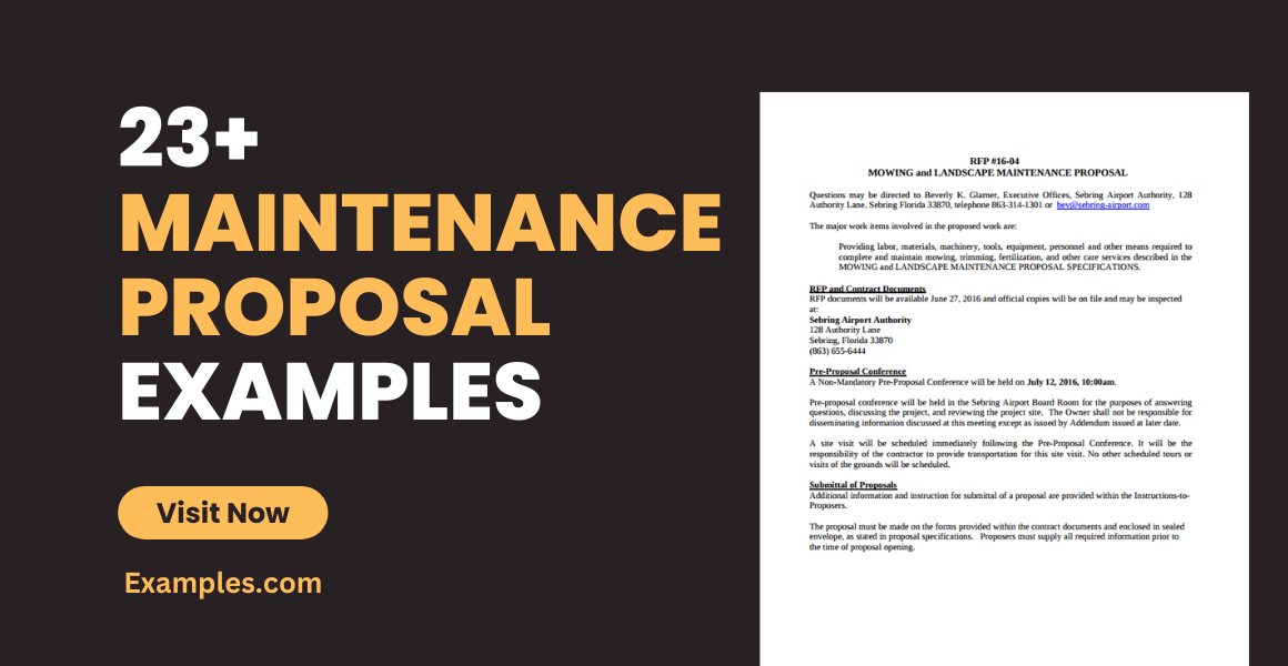 Maintenance Proposal 23+ Examples, Format, How To Make, Pdf
