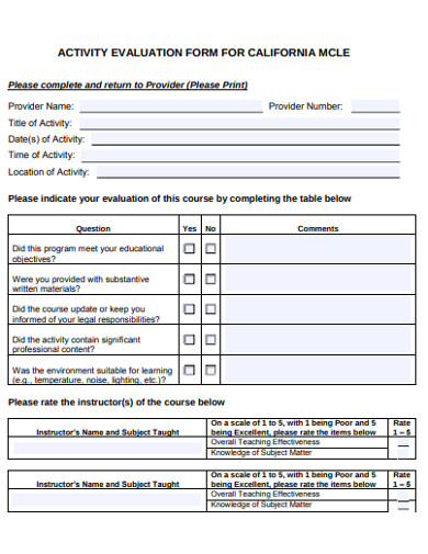 A monthly or weekly evaluation or feedback form from the workers would help you achieve the goals as a company and as a team. FREE 20+ Evaluation Form Examples & Templates - PDF ...