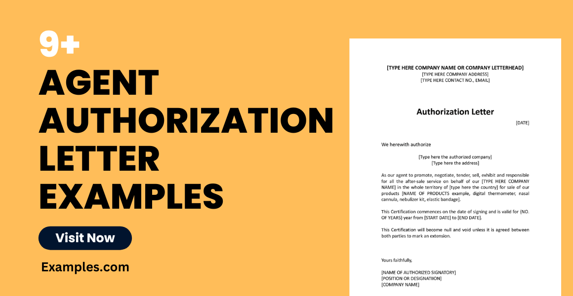 Agent Authorization Letter 9+ Examples, Format, Pdf