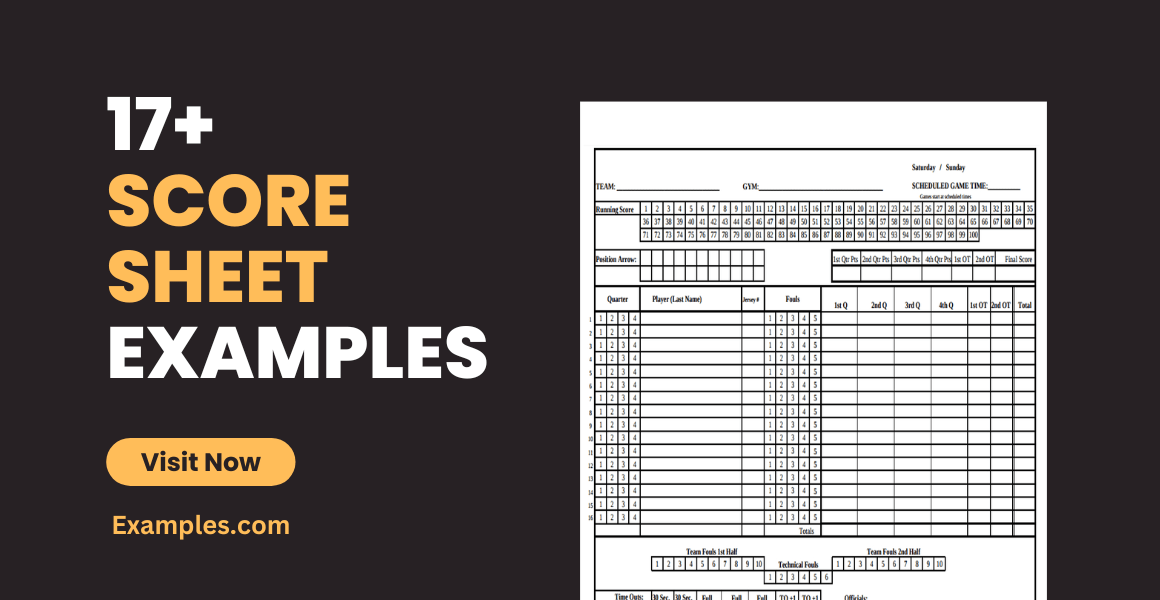 Score Sheet 17+ Examples, Format, Pdf Score Sheet 17+ Examples, Format, Pdf