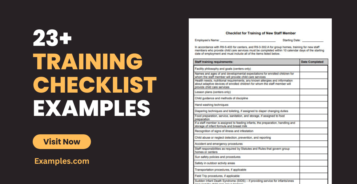 23+ Templates ,Training Checklist Examples in PDF, Google Docs, Word