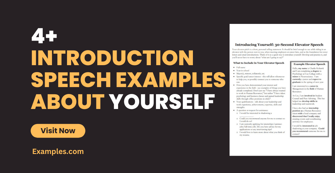 Introduction Speech about Yourself Examples, Format, PDF, Tips