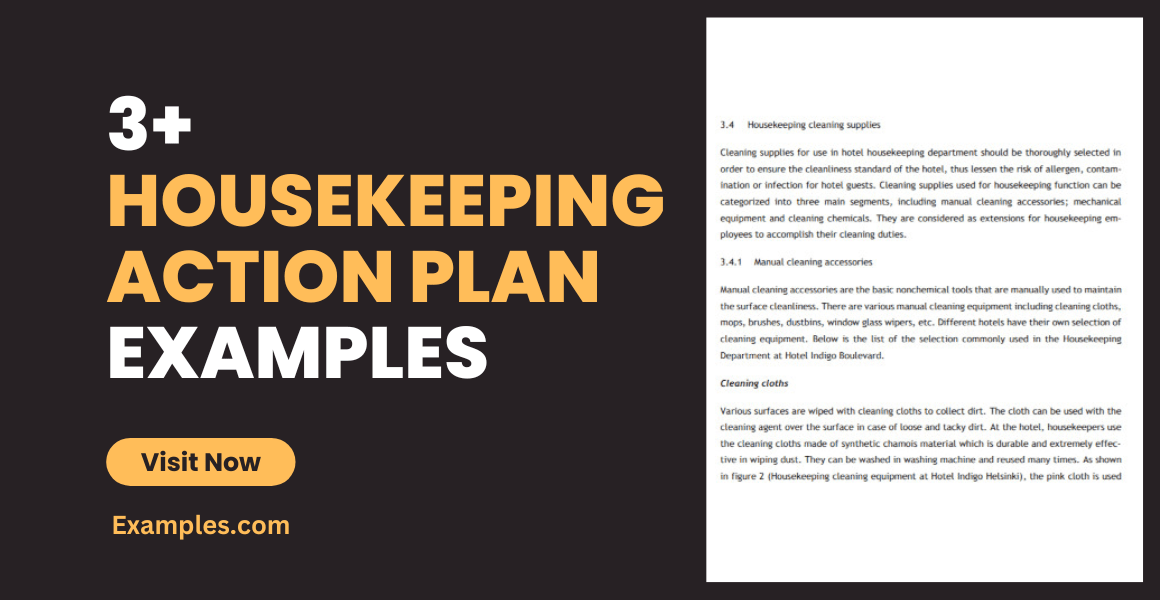 Housekeeping Action Plan Examples, Format, Pdf, Tips
