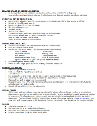 Substitute Teacher Lesson Plan Examples to Download