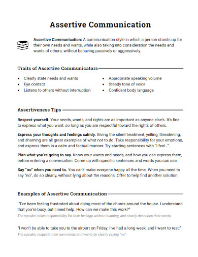 Assertive Communication - 100+ Examples, How to Write, Tips, Download PDF