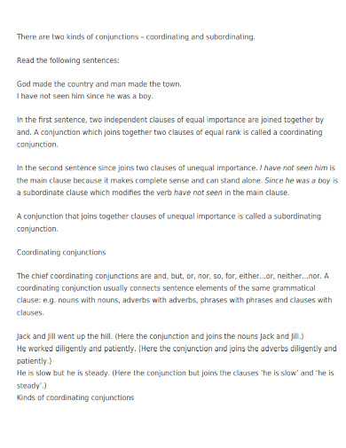 20+ Coordinating Conjunction Examples