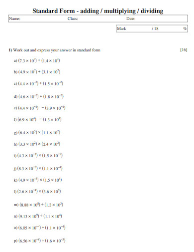 99+ Standard Form Examples to Download