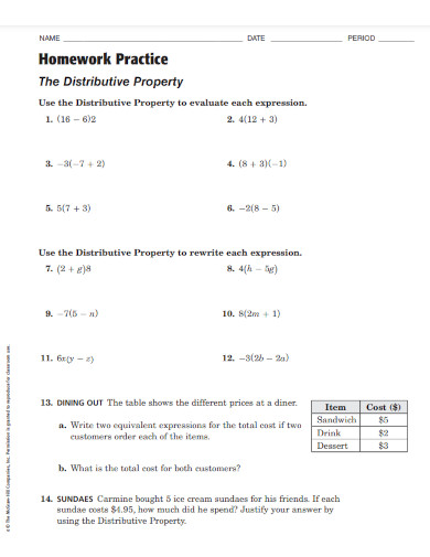 Distributive Property - 25+ Examples, How to Use, PDF