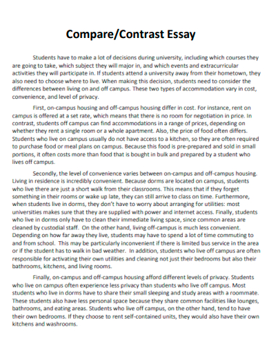 59+ CompareContrast Essay Examples to Download