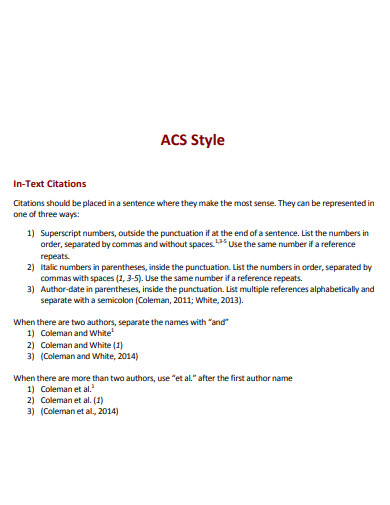 29+ ACS Citation Examples to Download