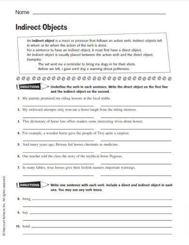 50+ Indirect Object Examples
