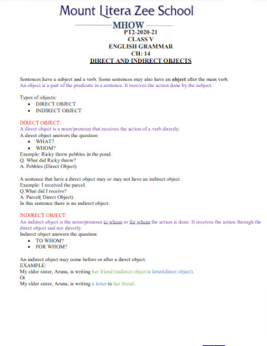 50+ Indirect Object Examples