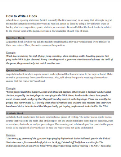 21+ Essay Hook Examples to Download