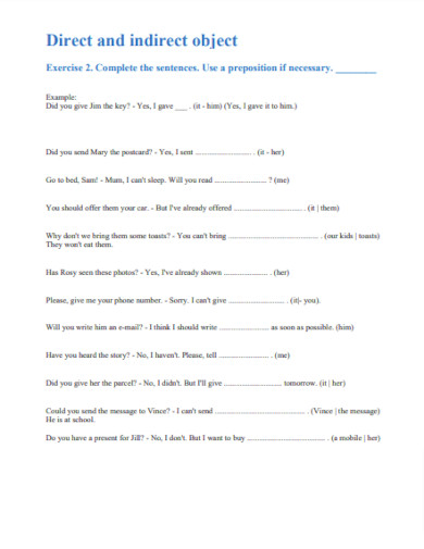 50+ Indirect Object Examples