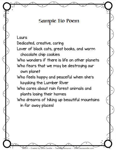 21+ Bio Poem Examples - PDF | Examples