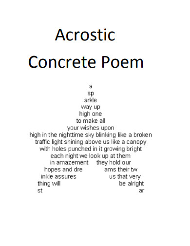 120+ Concrete Poem Examples to Download