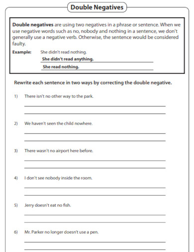 Double Negative - 29+ Example, How to Use, PDF