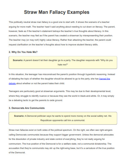 65+ Straw Man Fallacy Examples