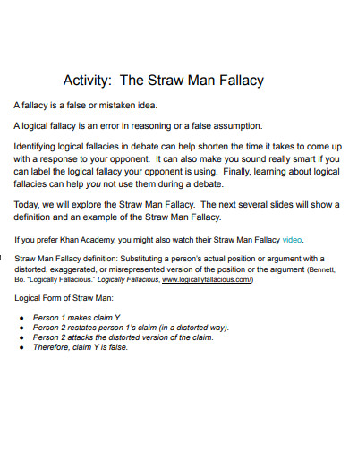 65+ Straw Man Fallacy Examples