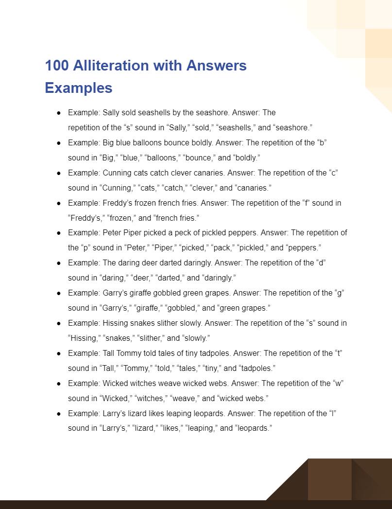 Alliteration with Answers 100+ Examples, How to Write, Tips