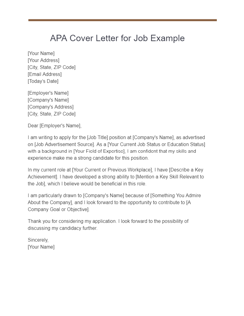 10+ Apa Cover Letter Examples, How to Create, Tips Examples