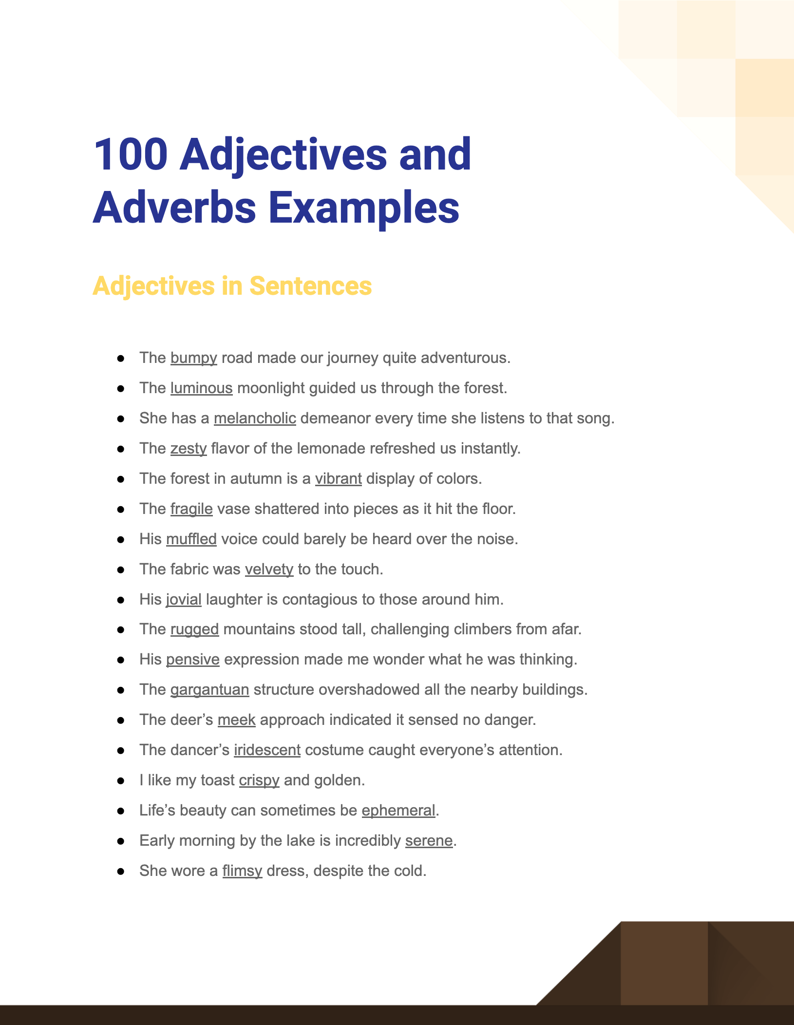 Adjectives and Adverbs 99+ Examples, How to Use, PDF, Tips