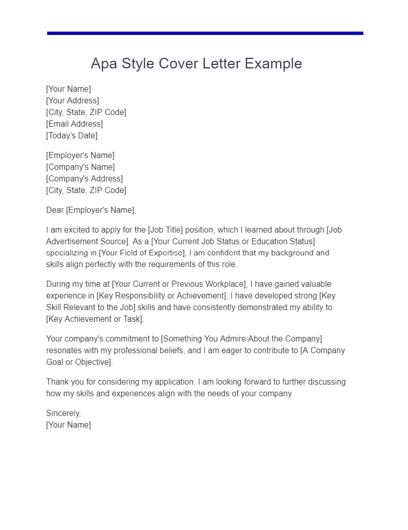 10+ Apa Cover Letter Examples, How to Create, Tips Examples