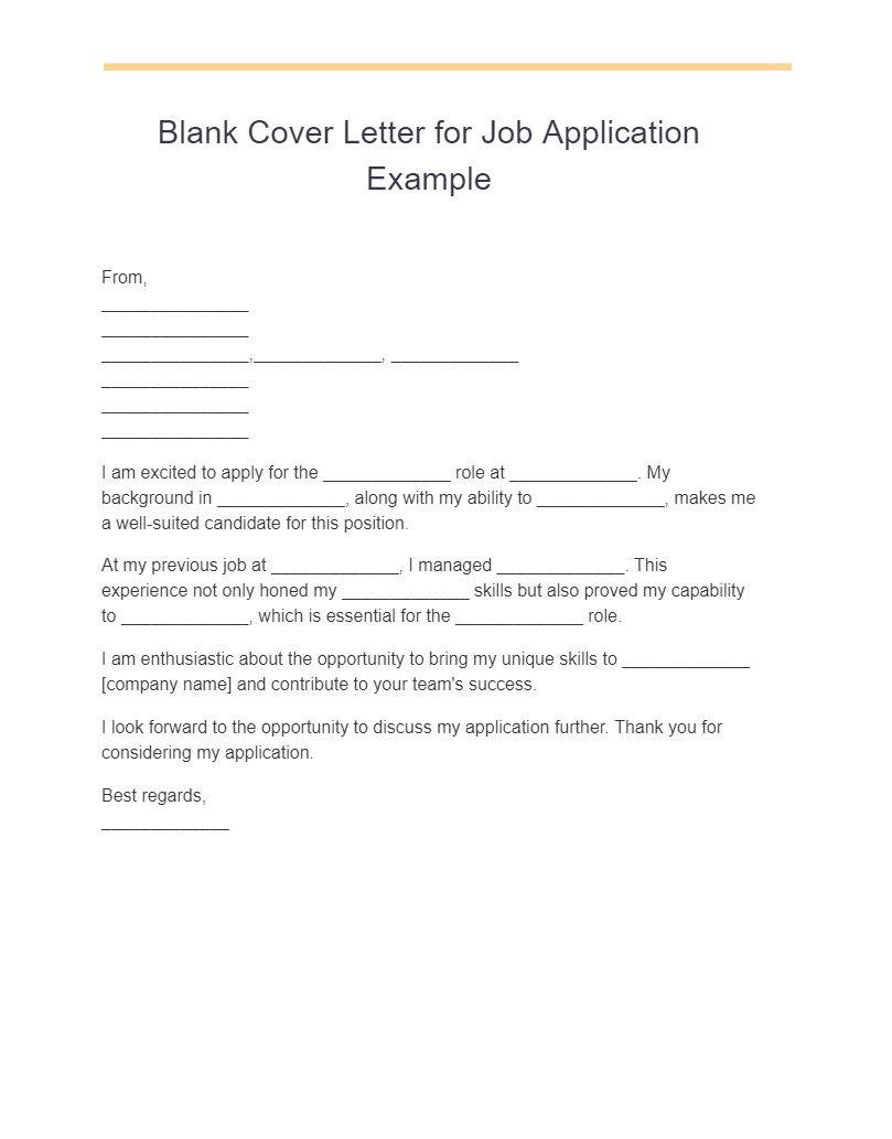 10+ Blank Cover Letter Examples, Copy & Paste, How to Use Examples