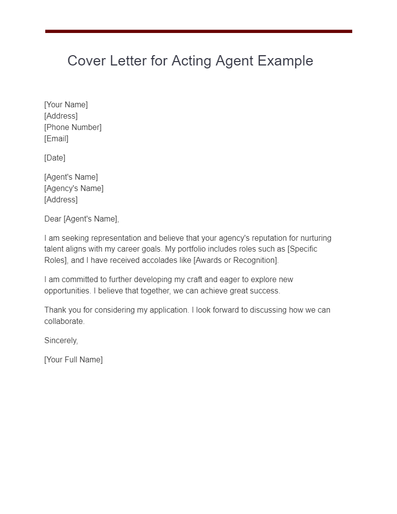 Acting Cover Letter 21+ Examples, How to Write, PDF, Tips