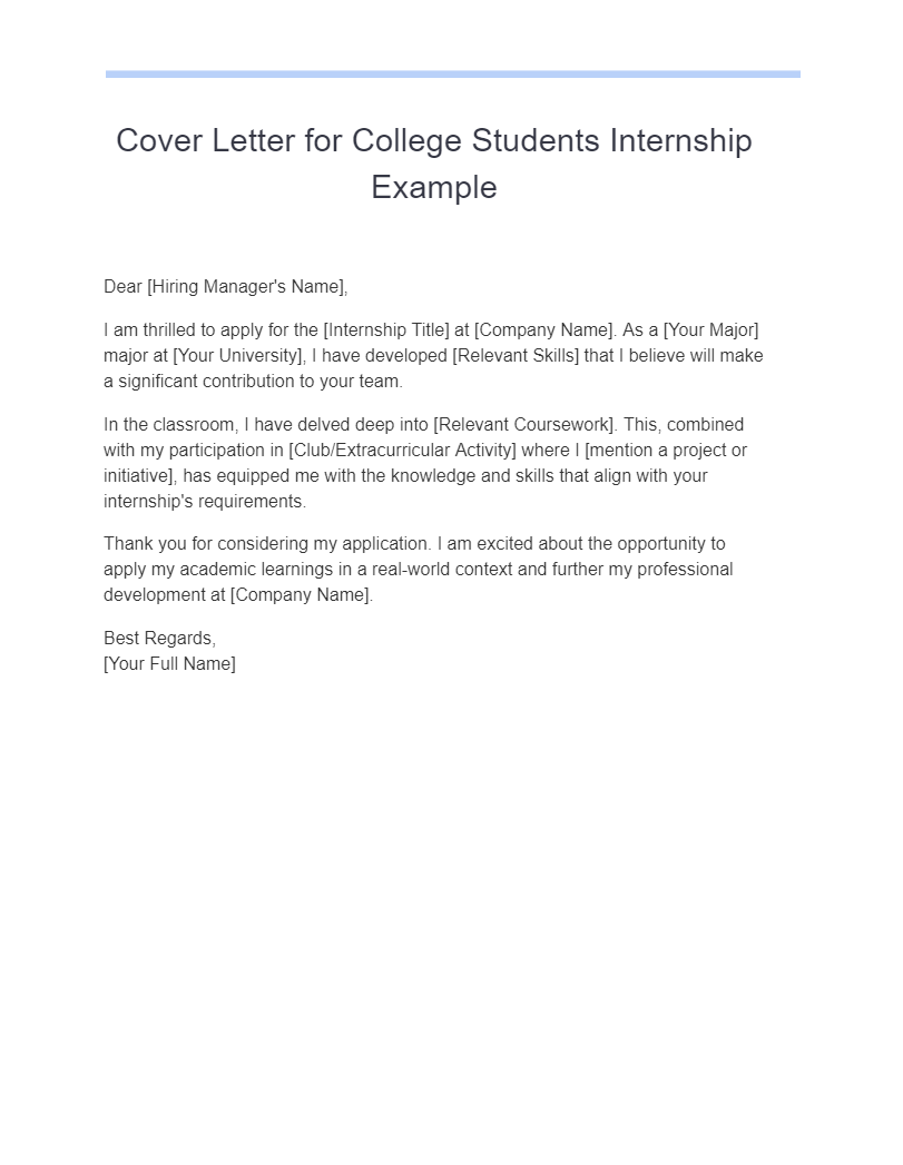 Cover Letter for College Students 13+ Examples, How to Use, PDF, Tips
