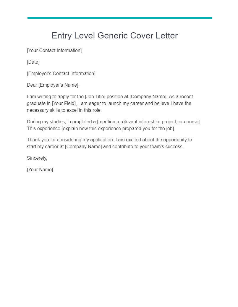 Generic Cover Letter 15+ Examples, How to Use, PDF