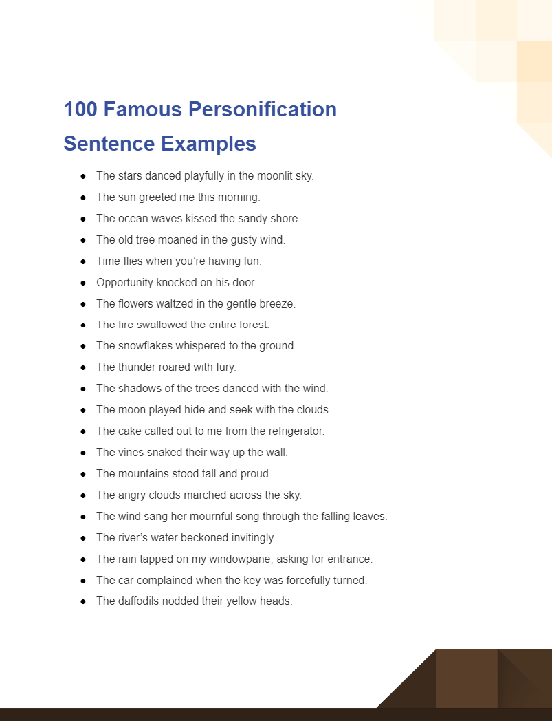 Personification 99+ Examples, How to Write, PDF, Tips