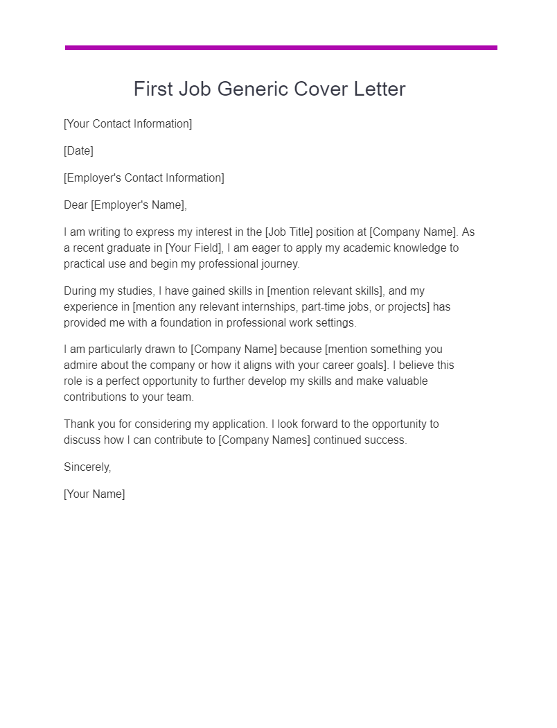 Generic Cover Letter 15+ Examples, How to Use, PDF