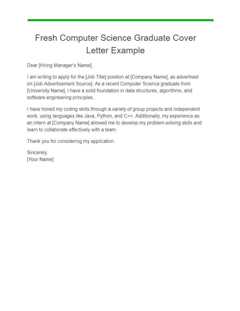 21+ Fresh Graduate Cover Letter Examples, How to Write, Tips Examples