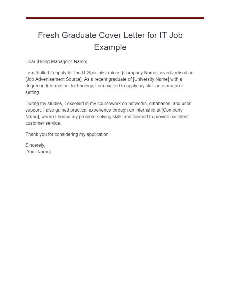 21+ Fresh Graduate Cover Letter Examples, How to Write, Tips Examples