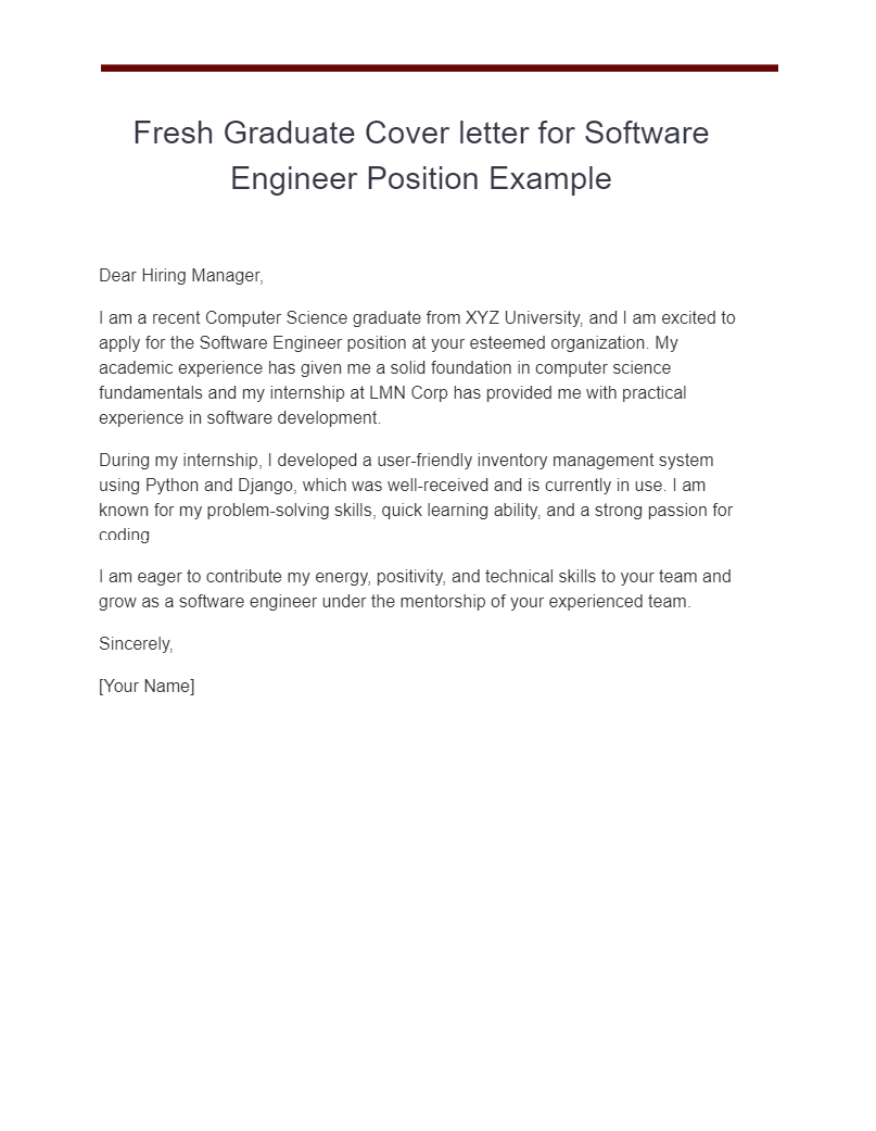 Software Engineer Cover Letter 25+ Examples, PDF