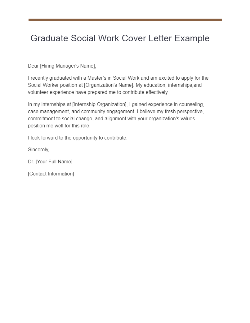 Social Work Cover Letter 24+ Examples, PDF