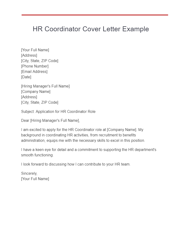 Human Resource Cover Letter Examples, PDF
