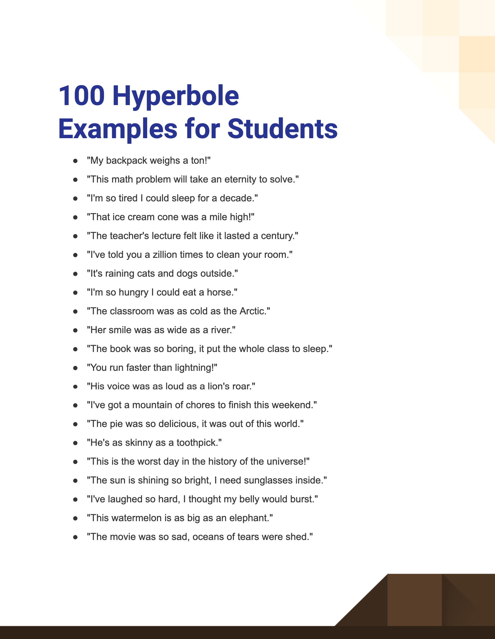 100+ Hyperbole Examples for Students, How to Write, Tips