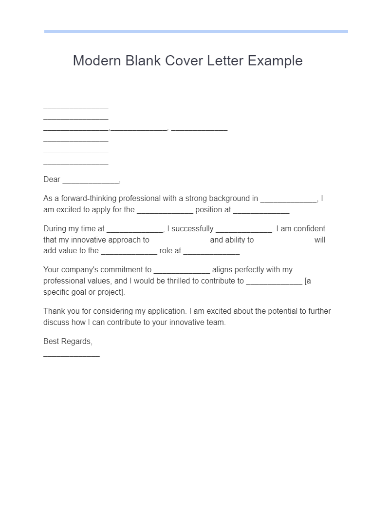 10+ Blank Cover Letter Examples, Copy & Paste, How to Use Examples