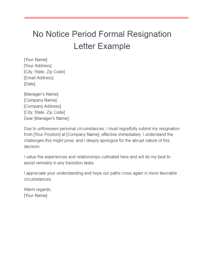 Formal Resignation Letter 17+ Examples, PDF, Tips