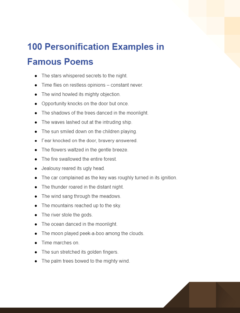 Personification in Poetry 99+ Examples, PDF, Tips