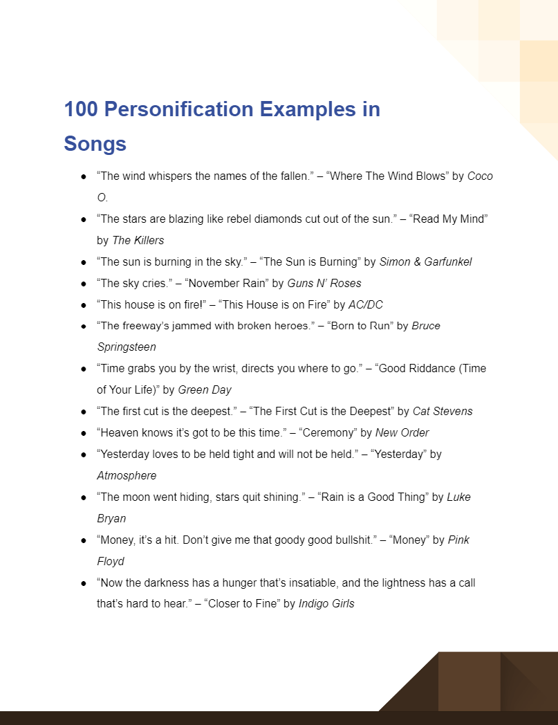Personification in Songs 100+ Examples, How to Write, PDF, Tips
