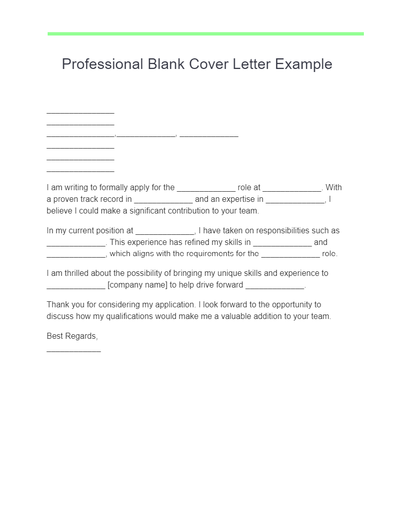 10+ Blank Cover Letter Examples, Copy & Paste, How to Use Examples