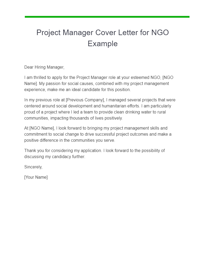 Project Manager Cover Letter 21+ Examples, PDF