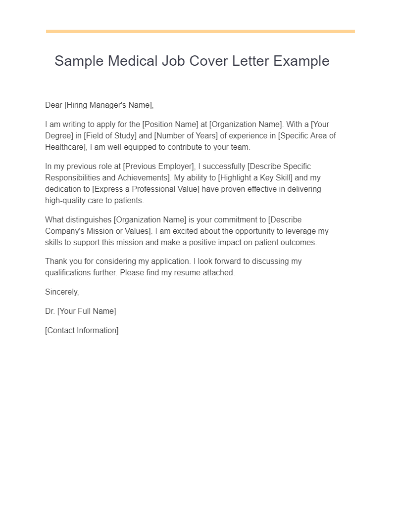 36+ Medical Cover Letter Examples, How to Write, Tips Examples