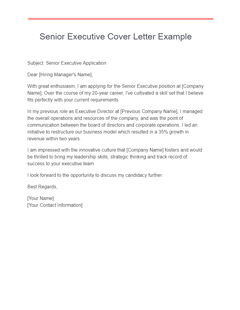 19+ Executive Cover Letter Examples, How to Write, Tips Examples