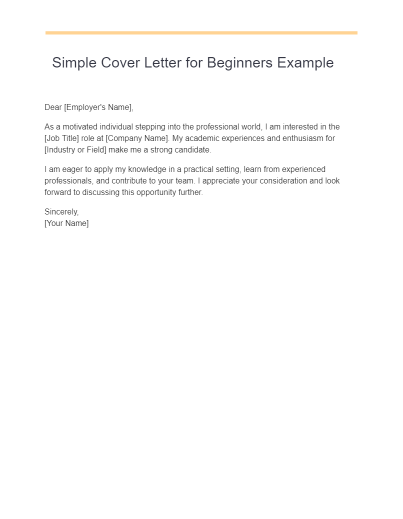Simple Cover Letter 17+ Examples, How to Use, PDF