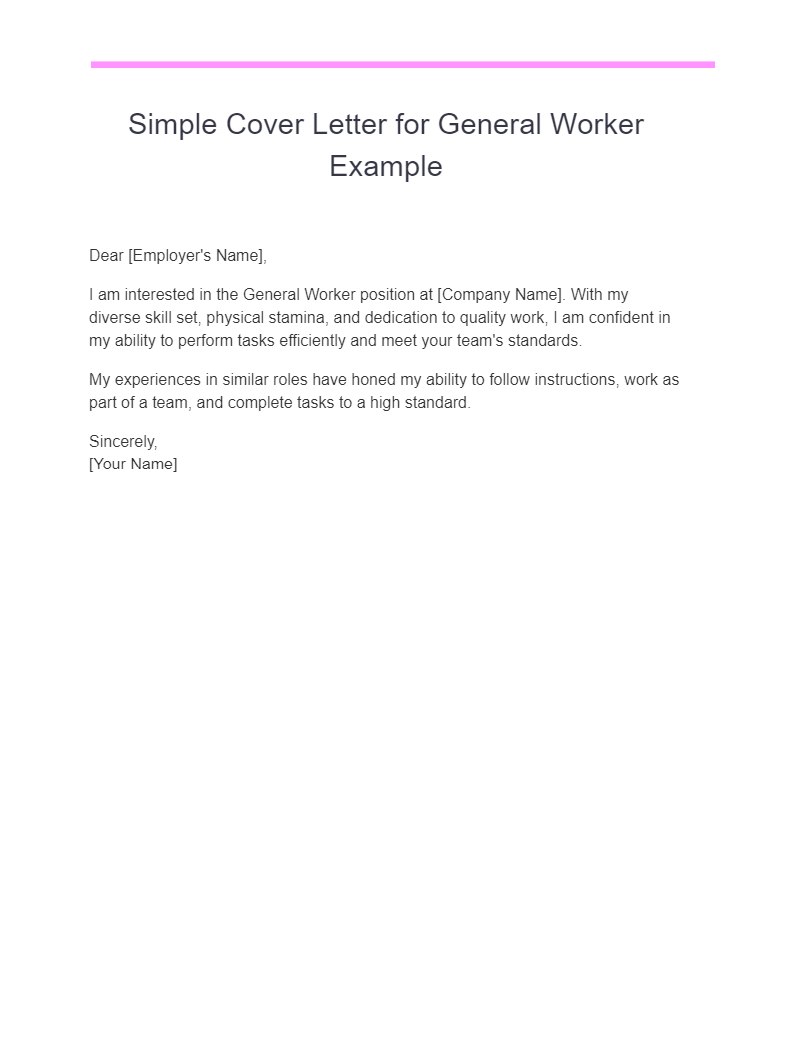 Simple Cover Letter 17+ Examples, How to Use, PDF