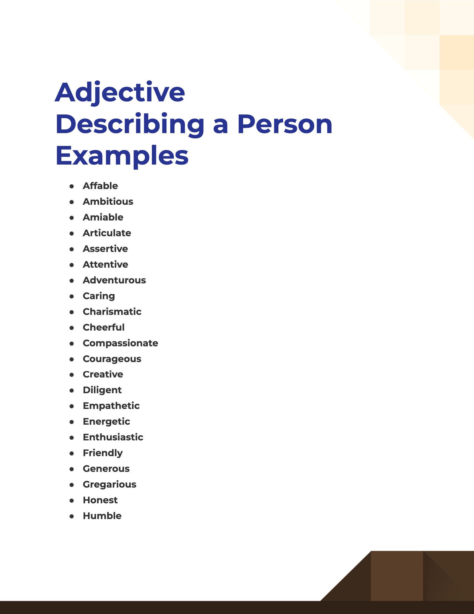 100+ Adjective Describing a Person Examples, How to Use, Tips Examples